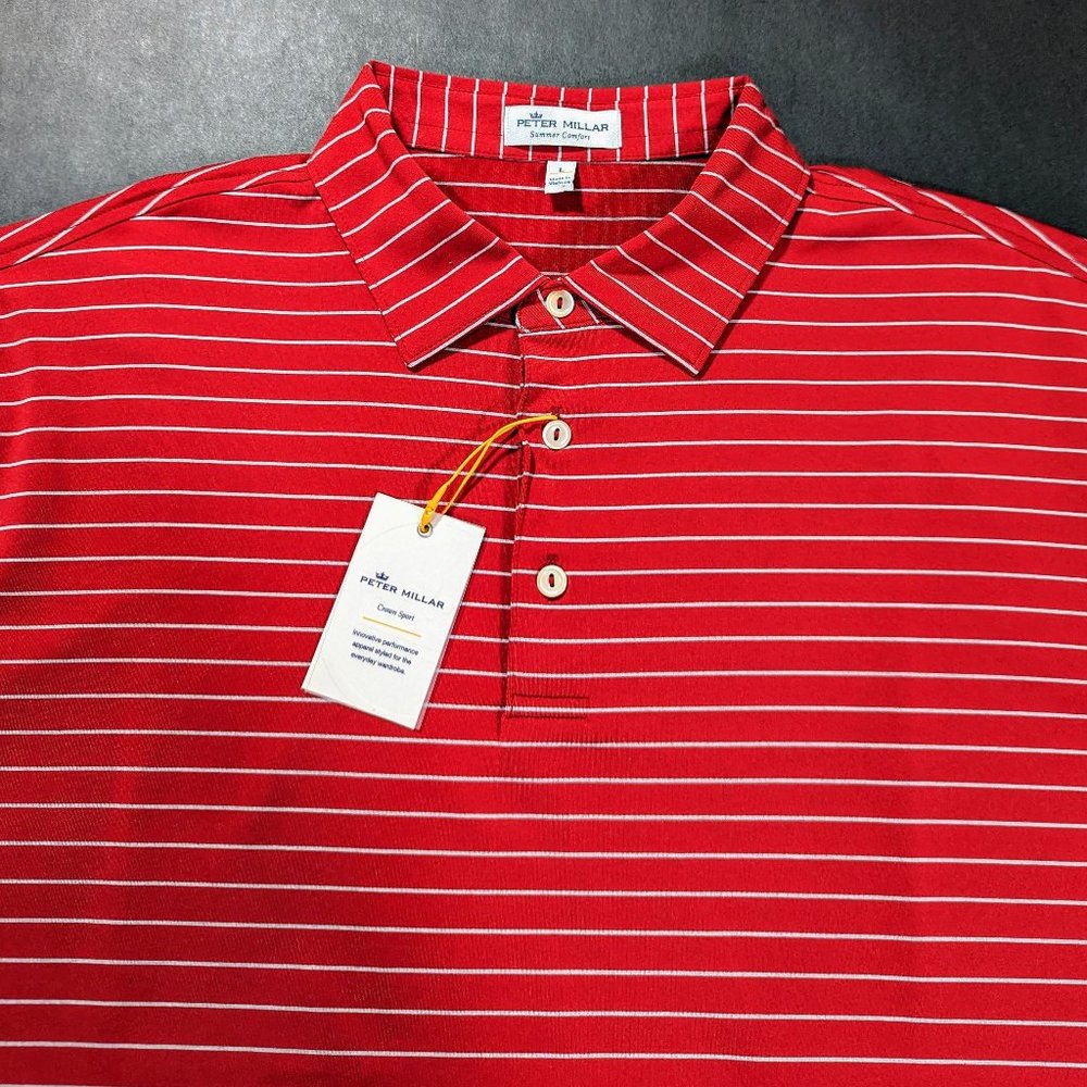 Peter Millar Men`s Summer Comfort Jubilee Performance Jersey Polo Golf Shirt L - Picture 1 of 7